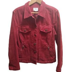 Christopher & Banks womans courdaroy button jacket size medium